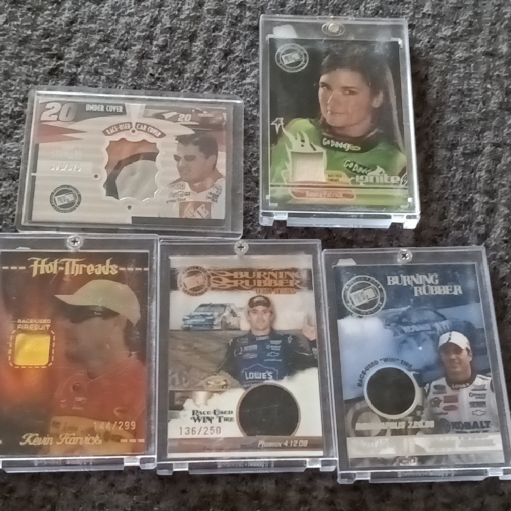 5 Nascar memorabilia cards